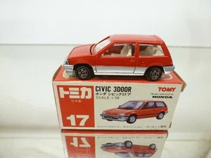 TOMICA 17 HONDA CIVIC 3 DOOR MK3 HATCH - RED+SILVER 1:58 - GOOD IN BOX - 118 - Imagen 1 de 7