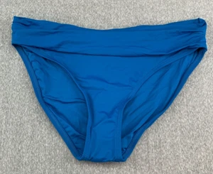 La Blanca Island Goddess Shirred Band Hipster Swimsuit Bottom 10 Dark Teal Blue - Picture 1 of 14