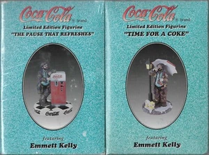 Limited Edition Emmett Kelly Coca-Cola Figurine (lot of 2, Brand New Sealed!) - Picture 1 of 7