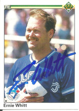Ernie Whitt  Toronto Blue Jays Personally Autographed Card