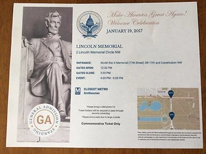 BIGLIETTO COMMEMORATIVO PRESIDENZIALE DONALD TRUMP 2017 - Foto 1 di 2