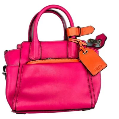 Reed Krakoff Leather Mini Boxer Purse Bag Pink Orange - Image 1 of 4