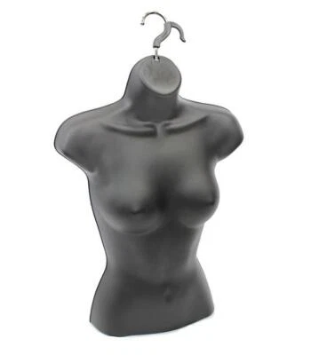 Female Mannequin Plastic Torso Body Forms (Waist Long) Hanging Body form - Black - Image 1 of 4