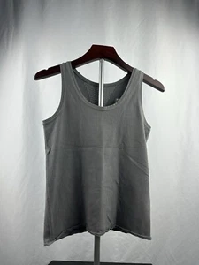 Athleta Women’s Pura Tank Top Ribbed Cotton Nylon Gray Seamless Fitted Medium - Picture 1 of 3