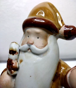 VTG Macy's Santa Claus Earth-tone Ceramic Christmas Festive Holiday Figurine 8" - Picture 1 of 7