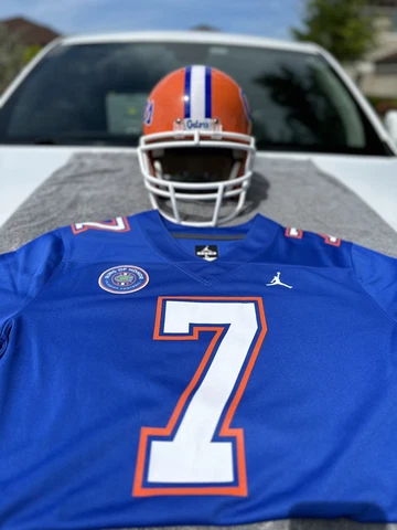 FLORIDA GATORS DANNY WUERFFEL CUSTOM FOOTBALL HELMET AND JERSEY COMBO WOW RARE Cover