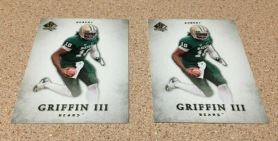 2- 2012 SP AUTHENTIC ROBERT GRIFFIN III ROOKIE #10 LOT OLD BAYLOR BEARS - Image 1 of 2