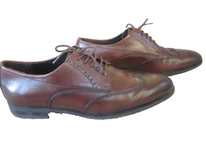 Bruno Magli Barni Oxford a coda di rondine 11 M scarpe derby stringate in pelle marrone ITALIA - Foto 1 di 8