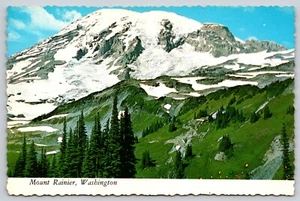 Postal Parque Nacional Mount Rainier glaciares y valles de Washington - Imagen 1 de 2