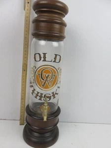 dispenser in vetro e legno per liquore OLD WHISKY con rubinetto vintage d'epoca - Picture 1 of 6