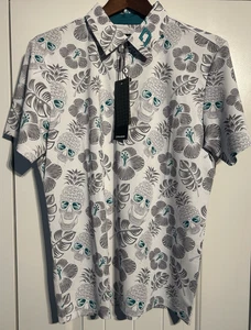 Druide Golf Poloshirt Herren Medium Outdoor Freizeit Ananas Totenkopf Mehrfarbig - Bild 1 von 9