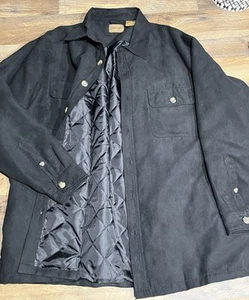 St.John’s Bay SZ XL Men’s Black Warm lightweight Faux Suede Buttons Jacket Coat - Picture 1 of 5