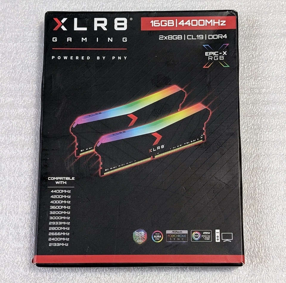 PNY XLR8 Gaming Epic-X RGB 16GB (2 x 8GB) DDR4-4400 CL19 Desktop PC Memory Set - Image 1 of 4