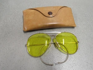 Lunettes de tir vintage Bushnell style pilote aviateur verres jaunes Baush & Lomb Japon - Photo 1/24