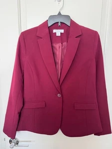 Blazer Kate Liz Clairborne para mujer talla 2 Borgoña Pasión ¡Nuevo!! - Imagen 1 de 5
