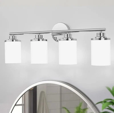 Хромированные светильники для ванной 4 лампы светильники для туалетного столика (открытая коробка) - Изображение 1 из 3