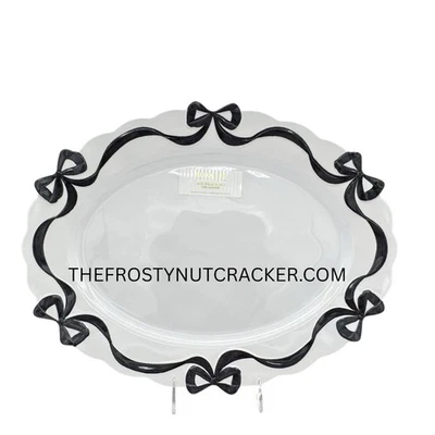 🎀 Prato de servir Bella Lux preto e branco coquete arco melamina 🎀 - Imagem 1 de 3