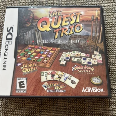 The Quest Trio: Jewels, Cards Amd Tiles (Nintendo DS, 2008) Activision W/ Manual - Image 1 of 4
