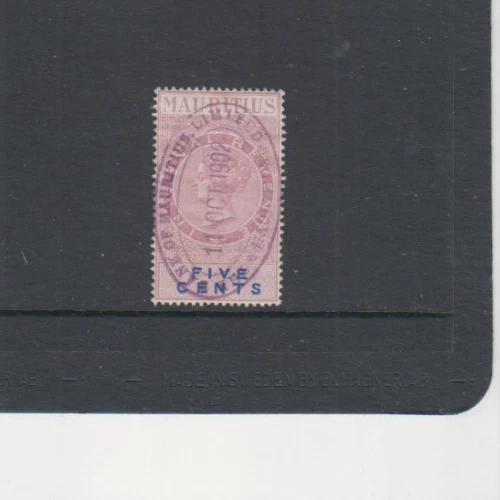 178- Sello de ingresos interior de Mauricio 5 centavos Foto 1 de 1