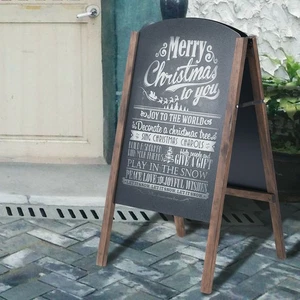 31.5" Wooden A-Frame Chalkboard Menu Sign Black Board Sidewalk Wedding Signage - Picture 1 of 6