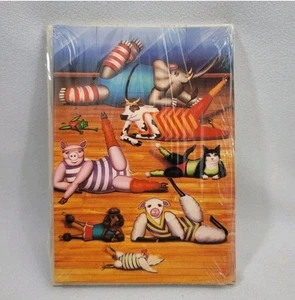 Vintage 1982 anthropomorphe Tiere im Trikot KEIN SCHWITZEN von June Sobel   - Bild 1 von 10