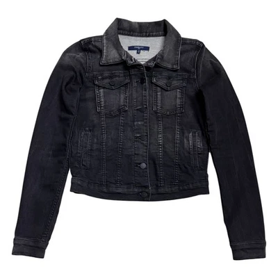 FIDELITY Ryder Denim Cropped Bomber Luxury Designer Jean Jacket Womens Small  - Image 1 of 4