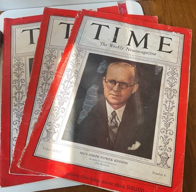 THREE Vintage TIME Magazines - JULY, AUGUST, SEPTEMBER 1935 - Image 1 of 4