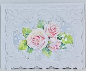 CAROL'S ROSE GARDEN Rosen & Baby's Breath Notizkarte CAROL WILSON FINE ARTS - Bild 1 von 2