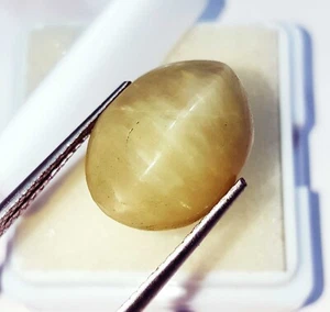 Anello Certificato SQUISITO Misura 100% Naturale Occhio di Gatto 11,95 Ct Gemma Sciolta - Foto 1 di 6