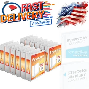 Economy 3-Ring Binder 2 Inch Recycled White Holds 475 Sheets Presentation - Picture 1 of 8