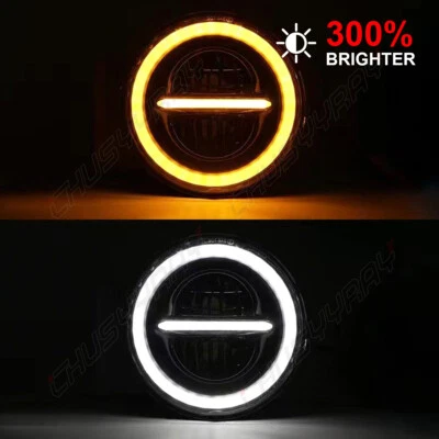 For Chevrolet Chevy II 1964-1967 2PCS 7" INCH Round LED Headlights Hi/Lo Beam - Image 1 of 4