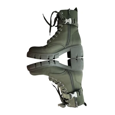 Steve Madden Hyped Botas Suela Gruesa en Verde Oliva Micro Tobillo Paquete Talla 6.5 Foto 1 de 4