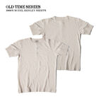 Bronson Old Time 1890S Slubby Henley Shirts Vintage Men's Knitted Cuffs T-Shirts
