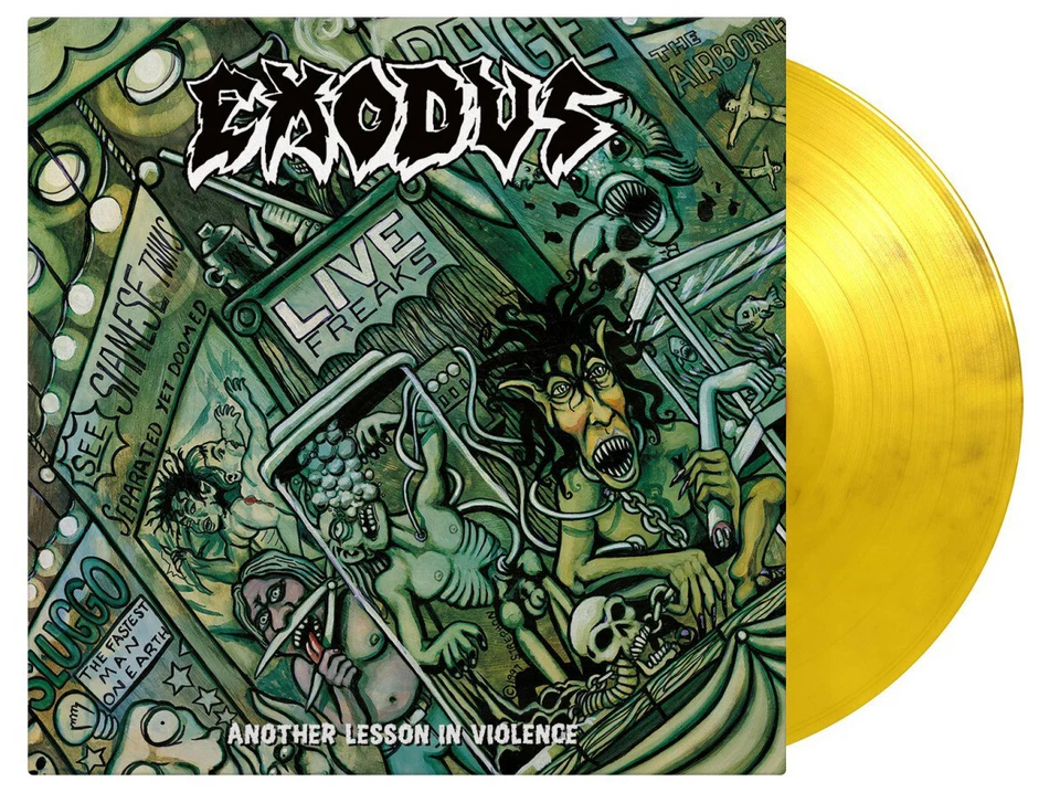 EXODUS - ANOTHER LESSON IN VIOLENCE, YELLOW/BLACK MARBLED vinyl 2LP, #0293/1000! Foto 1 de 1