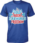 Cold Beer, Fireworks, Freedom, July 4th Men's T-shirt