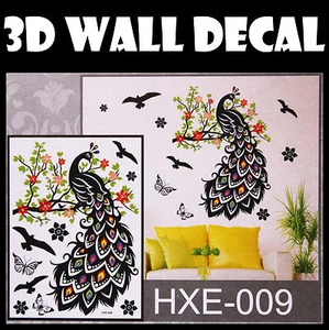 3D Peacock Wall Sticker decals Home Decor Decoration Wallpaper Room Art - Bild 1 von 2