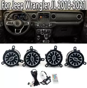 4pcs LED Light Front Air Vent Inlet Ambient Lamp For Jeep Wrangler JL 2018-2021 - Picture 1 of 10