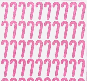 Glitter Candy Cane Sticker Sheet! - 0.4 to 1 inch - Picture 1 of 3