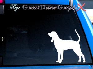 Coonhound negro y tostado - calcomanía adhesiva de vinilo - elección de color - ALTA CALIDAD - Imagen 1 de 2