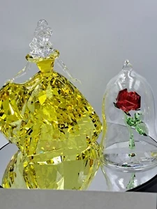 Swarovski Crystal - Disney's Beauty And The Beast - Belle & Enchanted Rose Boxed - Picture 1 of 15