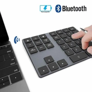New Aluminum Alloy 35 Keys Bluetooth Wireless Numeric Keypad Digital Keyboard - Picture 1 of 7