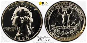1956 25C Silver Washington Quarter PCGS PR 67 FS-701 Reverse Die Gouge - Picture 1 of 3
