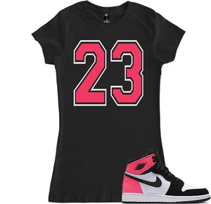 23 Pink Women's T Shirt to match with Js RETRO 1 Pink Vanlentines Days Shoes - Picture 1 of 1