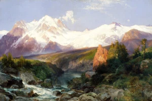 Impresión de arte giclee The Teton Range de Thomas Moran Western Museum envío gratis - Imagen 1 de 3