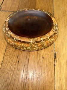 Nicole Miller Lucite Soap Gold Flecks Dish Holder Trinket Dish Hollywood Regency - Picture 1 of 7