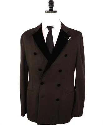 Blazer Chaqueta de Cena Giorgio Armani "Raglan" Marrón Doble Botonadura Terciopelo 42R Foto 1 de 4