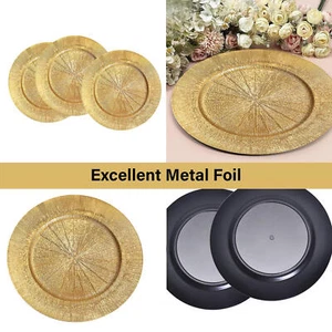 100Pcs Plastic Gold Charger 13" Round Charger Plates for Table Setting Wedding - Picture 1 of 9