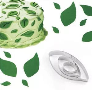 Juego de 3 cortadores de galletas con forma de hoja de acero inoxidable fondant decoración de pasteles - Imagen 1 de 3