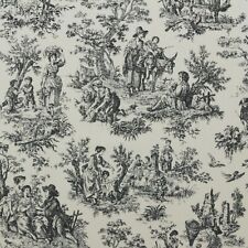 WAVERLY RUSTIC TOILE 59 BLACK COUNTRY ANIMAL TOILE COTTON FABRIC BY YARD 54"W