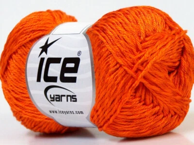 Лот из 4 мотков пряжи из тонкого хлопка 4x100 г/170 м оранжевая - Изображение 1 из 4